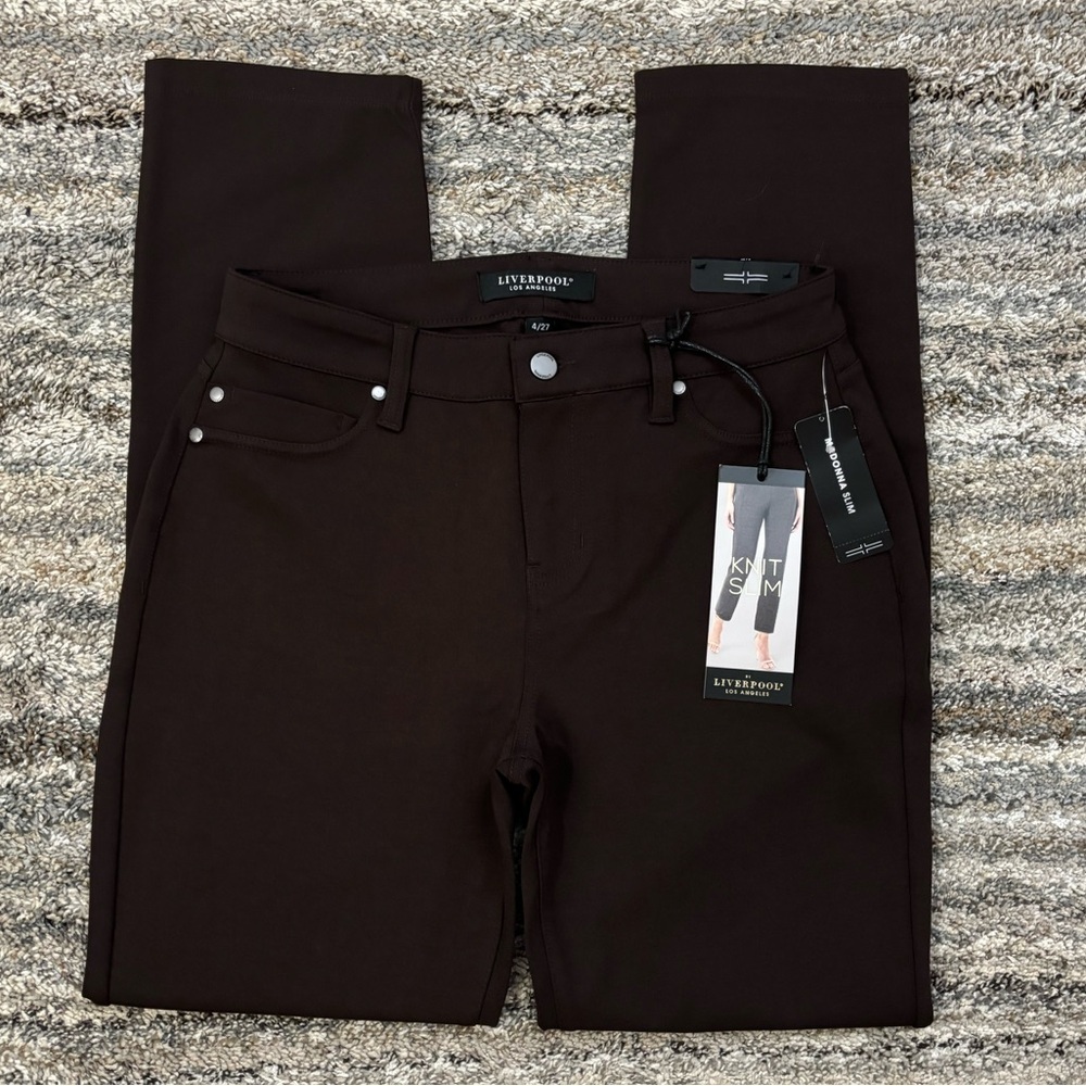 Liverpool Knit Slim Trousers Sz 4/27 NWT | Liverpool Madonna Slim Women Trousers